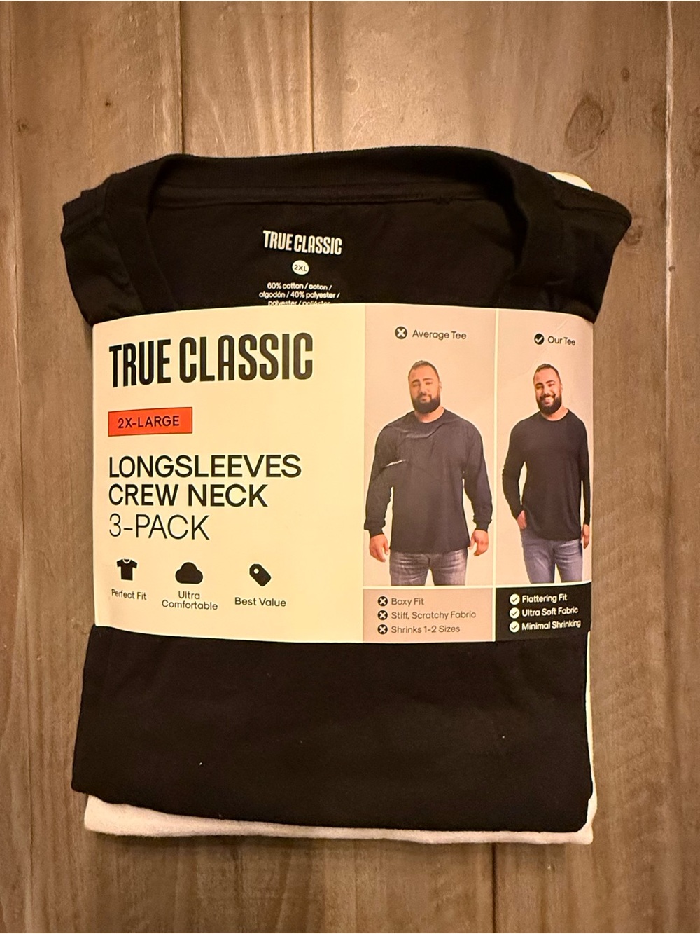 Men’s Longsleeve Crew Neck 3-Pack - Black